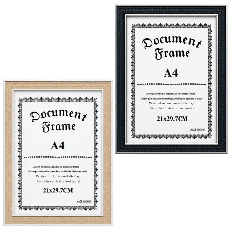 QUADRO PARA DIPLOMAS / CERTIFICADOS A4 DE PLASTICO 29,7X21CM
