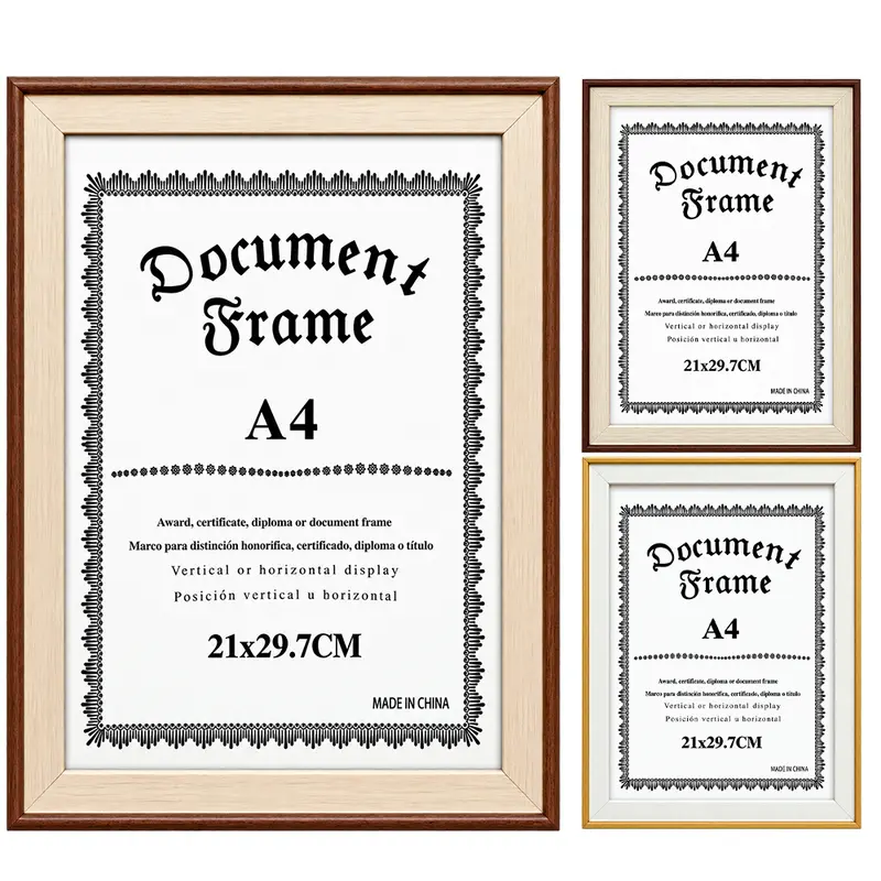 QUADRO PARA DIPLOMAS / CERTIFICADOS A4 DE PLASTICO TMD 29,7X21CM