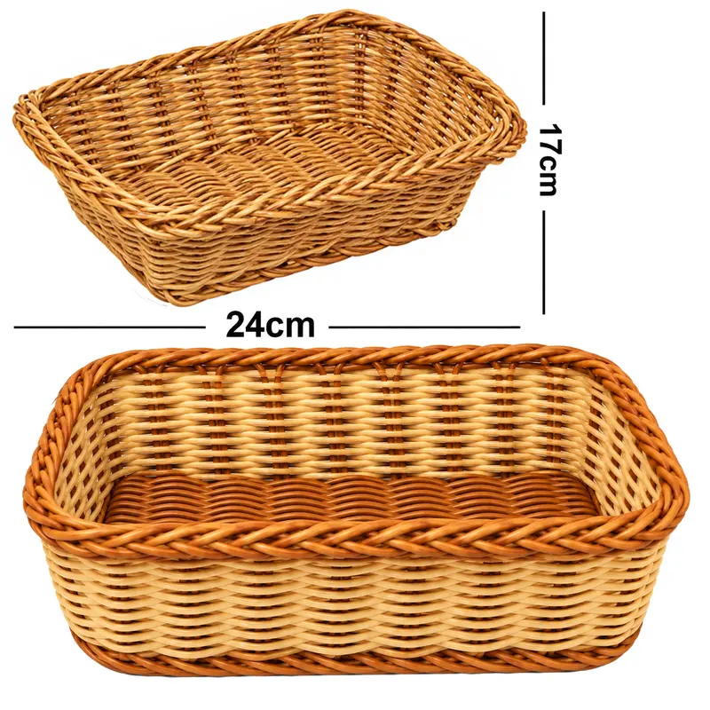 CESTA DE PLASTICO TIPO VIME RETANGULAR STIL DECOR P 24X17X6CM