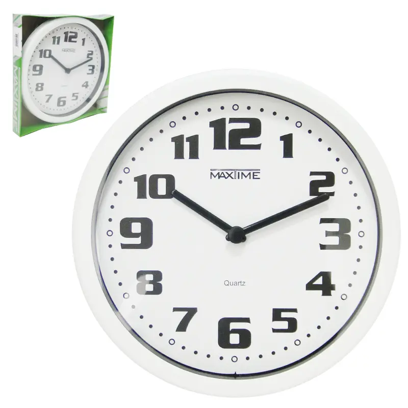 RELOGIO DE PAREDE REDONDO BRANCO ARABICO 24CM DE Ø