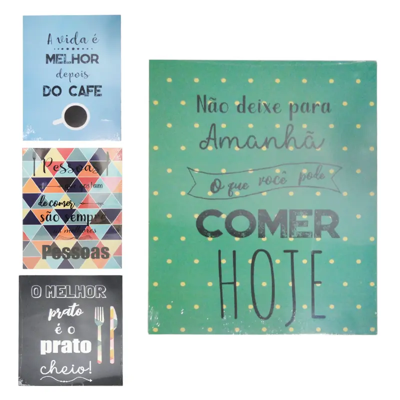 QUADRO DECORATIVO 30X40CM DE MADEIRA ESTAMPAS SORTIDAS