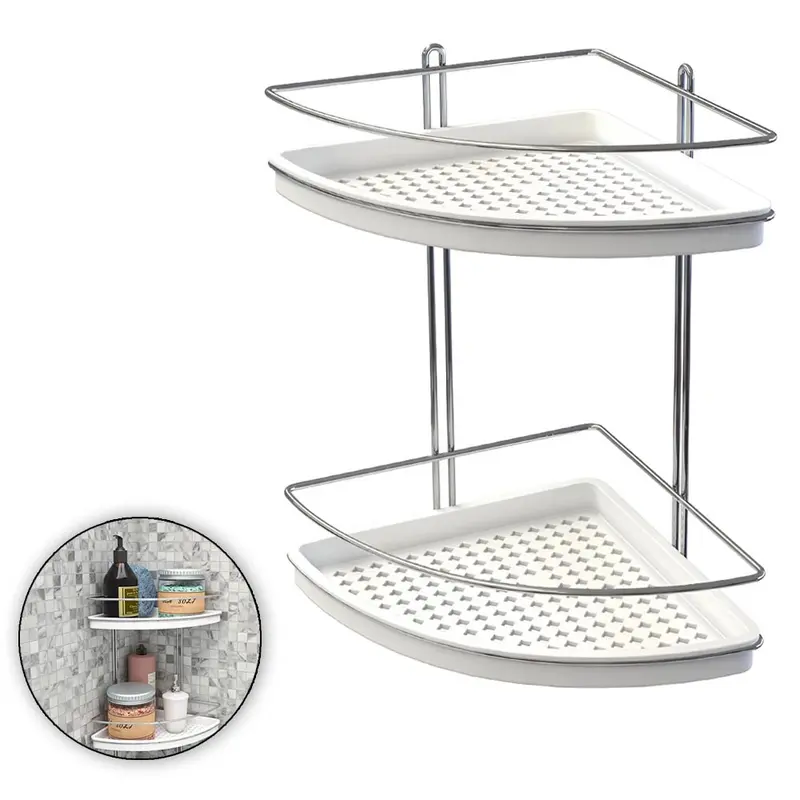 CANTONEIRA ARAMADO / PLASTICO BRANCA COM 2 DIVISORIAS MULTIUSO 27X19X29CM