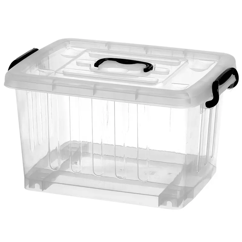CAIXA ORGANIZADOR CONTAINER DE PLASTICO RETANGULAR COM TAMPA + ALCA Nº3 26L 52,5X35,5X25,2CM