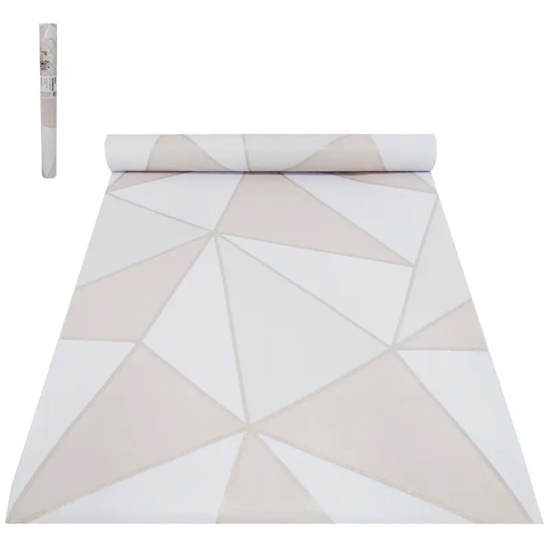 PAPEL DE PAREDE ROLO AUTOADESIVO GEOMETRICO DOURADO 45CMX5M