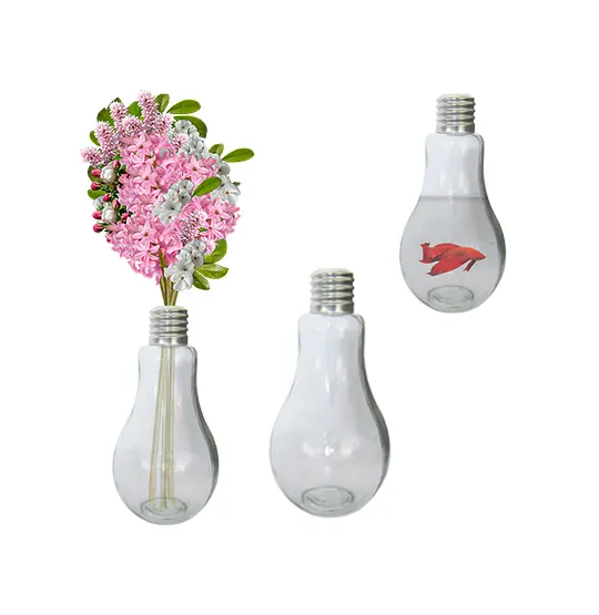 VASO / AQUARIO DE VIDRO LAMPADA 820ML 22CM (FLOR NAO INCLUSA)