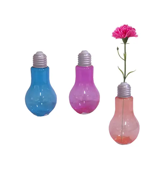 VASO DE PLASTICO MODELO LAMPADA COLORS 150ML 12,5CM