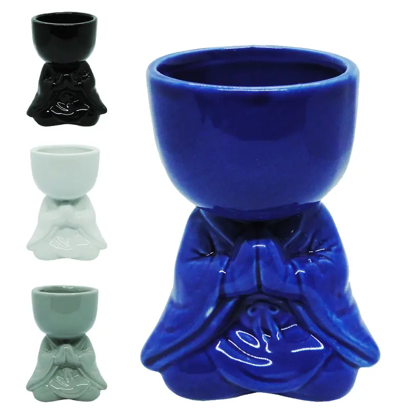 VASO DECORATIVO ROBERT PLANT SENTADO KIMONO DE PORCELANA 12X9X7,5CM