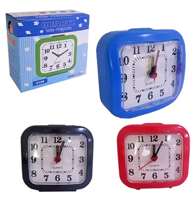 RELOGIO DE MESA / DESPERTADOR QUADRADO COLORS 8CM