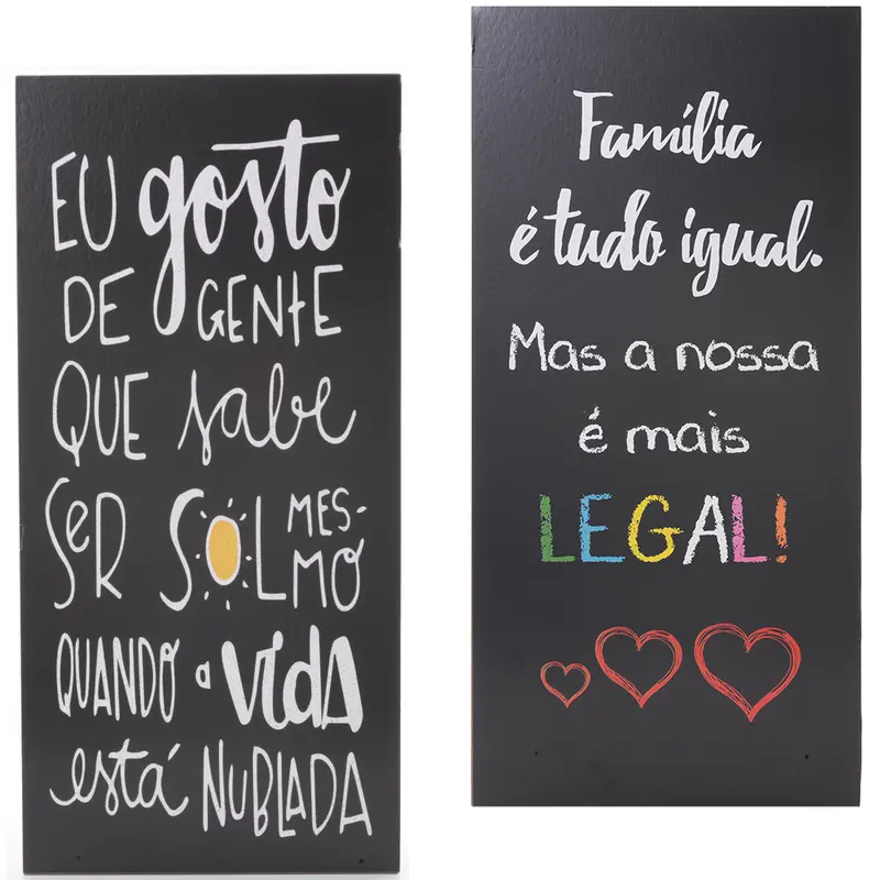 QUADRO DECORATIVO 25X52CM DE MADEIRA MDF FRASES SORTIDAS