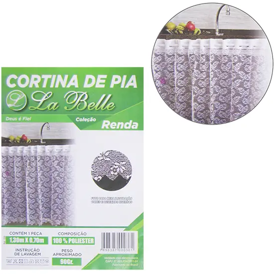 CORTINA DE PIA DE RENDA 130X70CM