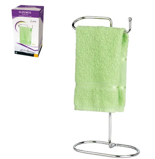 SUPORTE PORTA TOALHA DE ROSTO DE PIA ARAMADO CROMADO 33X17,5CM NA CAIXA
