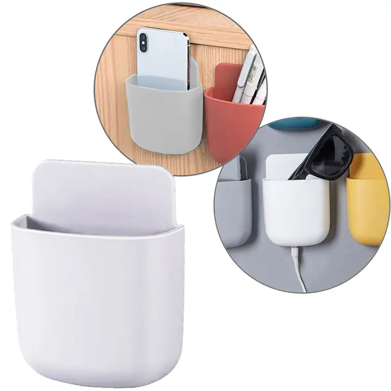 SUPORTE PARA CELULAR DE PAREDE DE PLASTICO AUTOADESIVO 14,5X9X3,2CM