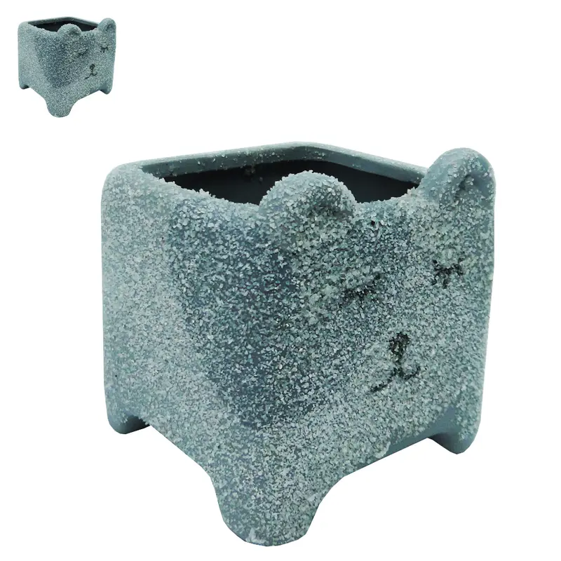 ENFEITE PORTA JOIAS VASO CACHORRO DE CERAMICA 8X7,5CM