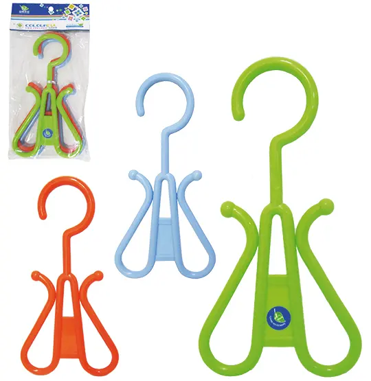CABIDE DE PLASTICO MULTIUSO COLORS COM 3 PECAS 19,5X10CM NA SOLAPA