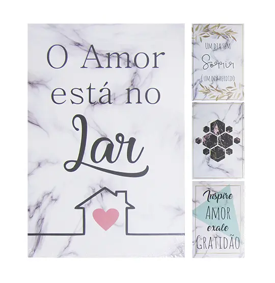 QUADRO DECORATIVO 20X30CM DE MADEIRA MDF FRASES SORTIDAS
