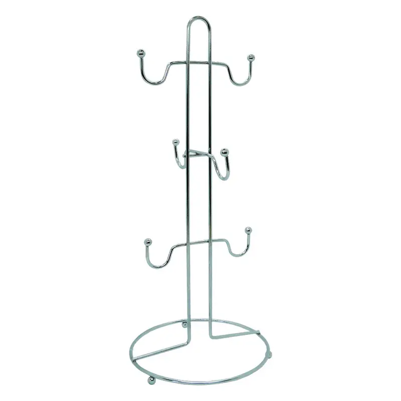 SUPORTE ORGANIZADOR ARAMADO PARA 6 XICARAS CROMADO 35X15CM DE Ø