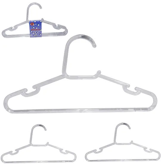 CABIDE ROUPA INFANTIL DE ACRILICO PEROLA COM CAVA 3 PECAS 27,5X14CM
