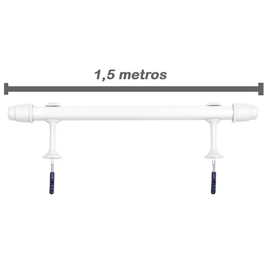 KIT VARAO 1,5M BRANCO Nº 01 FINO 19MM