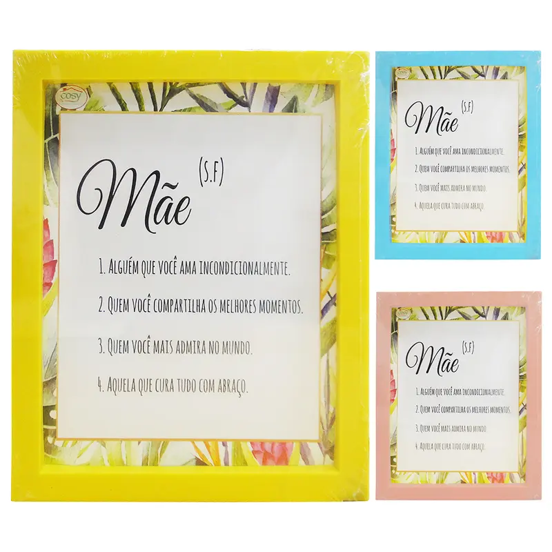 QUADRO DECORATIVO 20X25CM COM MOLDURA DE PLASTICO MAE COLORS