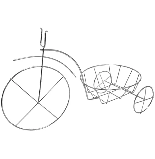 SUPORTE / ENFEITE TRICICLO ARAMADO CROMO 41X27CM