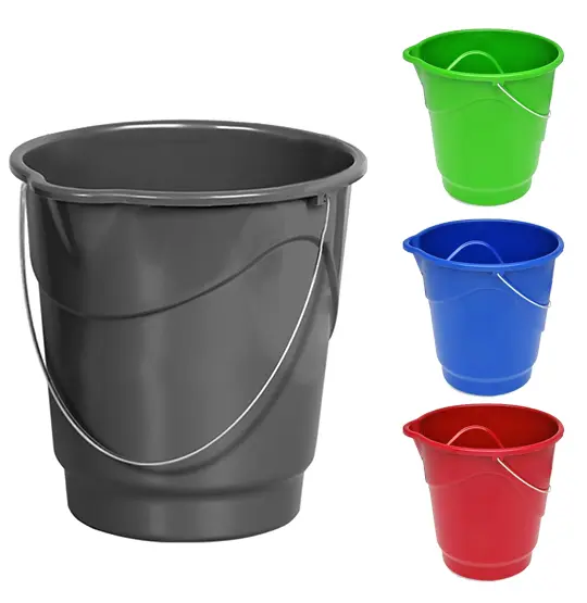 BALDE DE PLASTICO REDONDO COLORS COM BICO E ALCA DE METAL 14L 30,5X26CM DE Ø