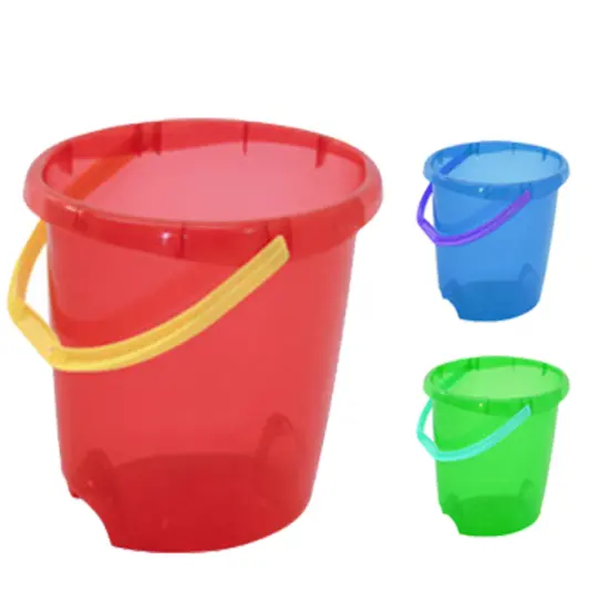 BALDE DE PLASTICO OVAL TRANSCOLOR COM ALCA 8L 31X24X23CM