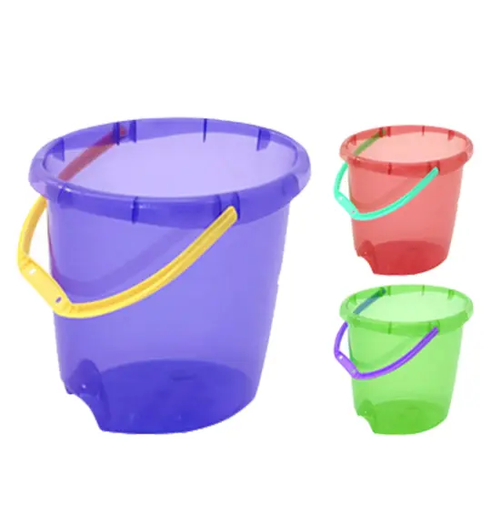 BALDE DE PLASTICO OVAL TRANSCOLOR COM ALCA 13,5L 36X28X27CM