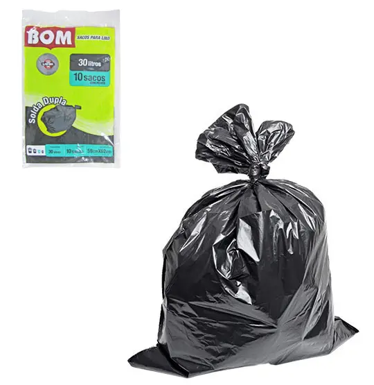 SACOS PARA LIXO BOM 10 PECAS 59X62CM 30L