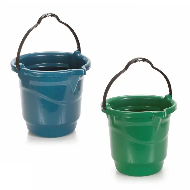 BALDE GRADUADO DE PLASTICO REDONDO COM BICO E ALCA 7L 24X26CM DE Ø