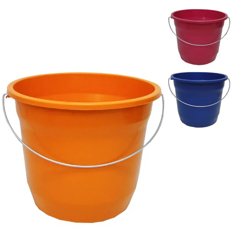 BALDE DE PLASTICO REDONDO COLORS COM ALCA DE METAL 5L 19X23CM DE Ø