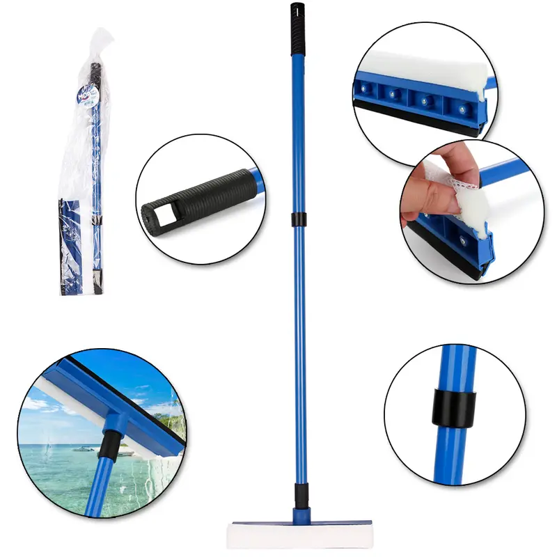 RODO LIMPA VIDRO COM ESPUMA + CABO EXTENSIVEL CLEAN TECH 77X19CM