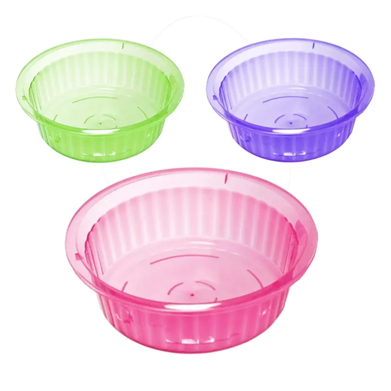 BACIA DE PLASTICO REDONDA CANELADA TRANSCOLOR COM ALCA 5L 10X30,5CM DE Ø