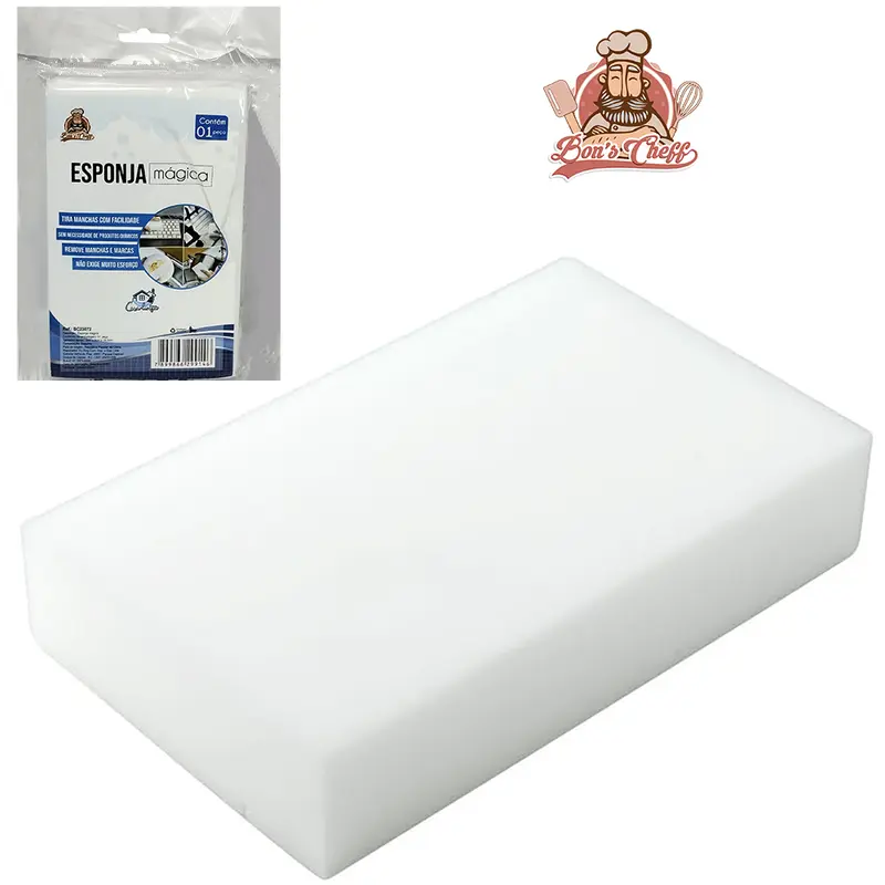 ESPONJA / BUCHA MAGICA DE ESPUMA PARA MANCHAS DIFICEIS 14,5X9X3CM
