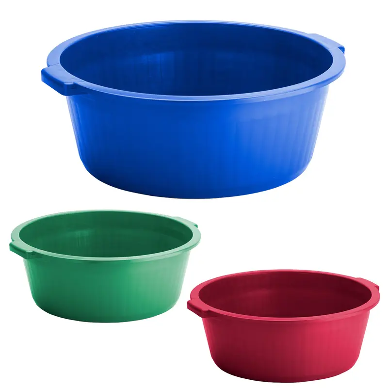 BACIA DE PLASTICO REDONDA CANELADA COLORS GIGANTE 30L 19X53CM DE Ø