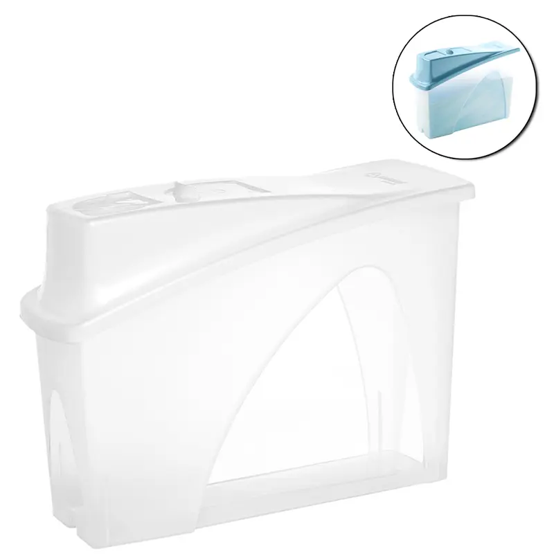 PORTA SABAO EM PO DE PLASTICO COM TAMPA 1KG 23X17X9CM