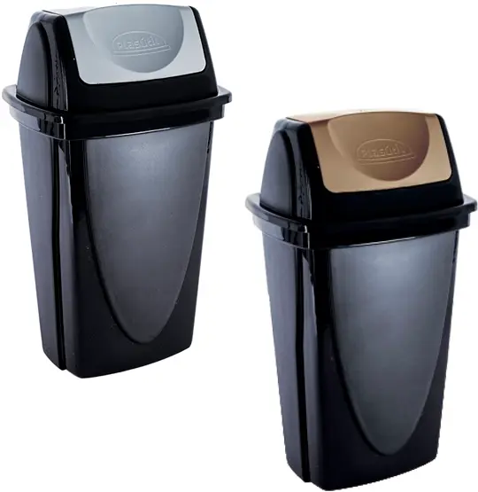 LIXEIRA DE PLASTICO RETANGULAR ECOBLACK COM TAMPA BASCULANTE COLORS 14L