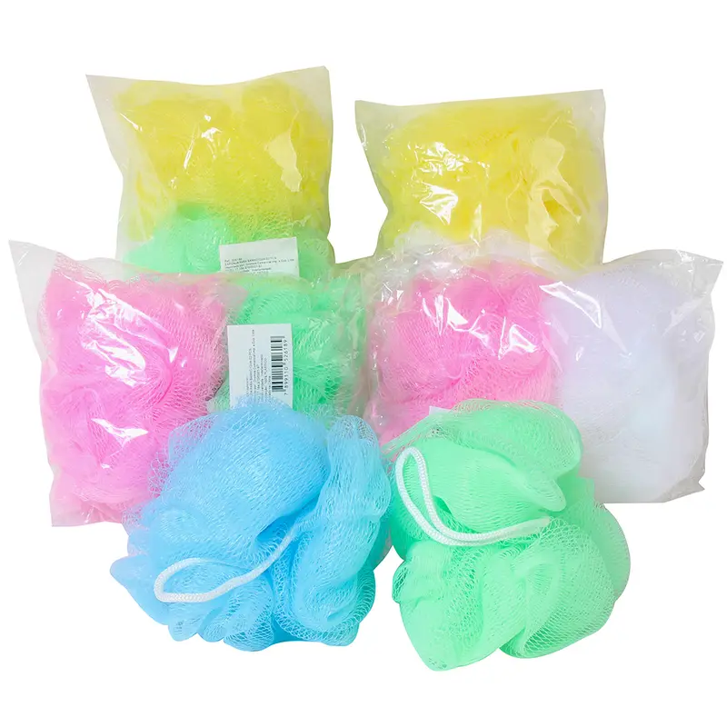 ESPONJA / BUCHA DE NYLON PARA BANHO COLORS 12CM COM 2 PECAS