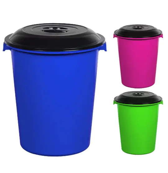 LIXEIRA CESTO DE PLASTICO REDONDO COLORS 27L