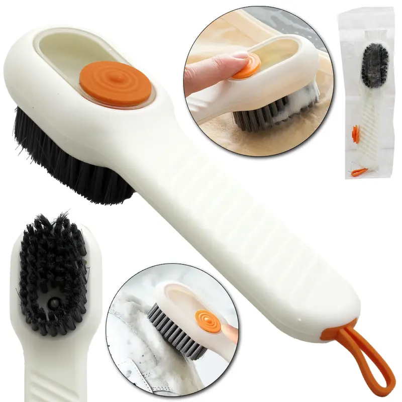 ESCOVA MULTIUSO COM DISPENSER PARA DETERGENTE + CABO PLASTICO 17,3X4,5CM