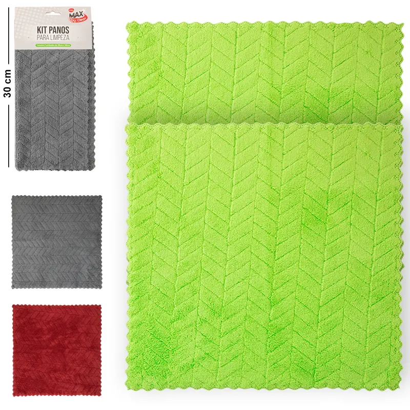 PANO DE LIMPEZA DE MICROFIBRA MULTIUSO 2 PECAS 30X30CM