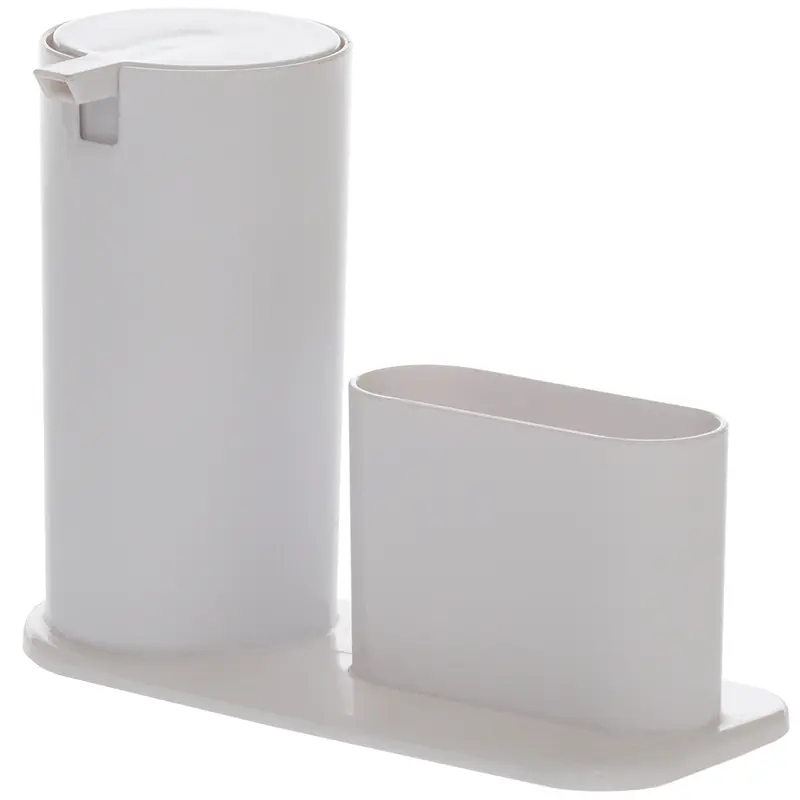 DISPENSER PORTA DETERGENTE / ESPONJA DE ACRILICO BRANCO 350ML 20X15,5X8CM