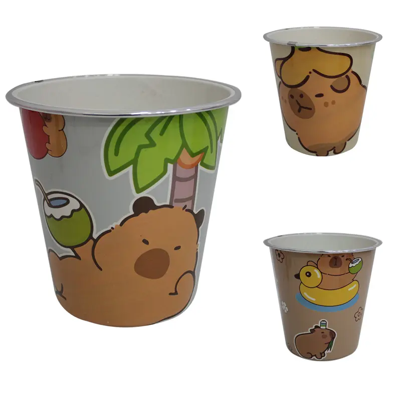 LIXEIRA DE PLASTICO REDONDA LABEL CAPIVARA 18,5X18CM DE Ø