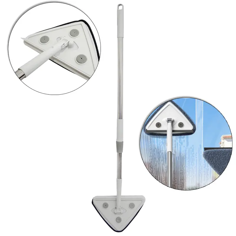 ESFREGAO MOP TRIANGULAR 360º COM 1 REFIL + CABO INOX 125CM