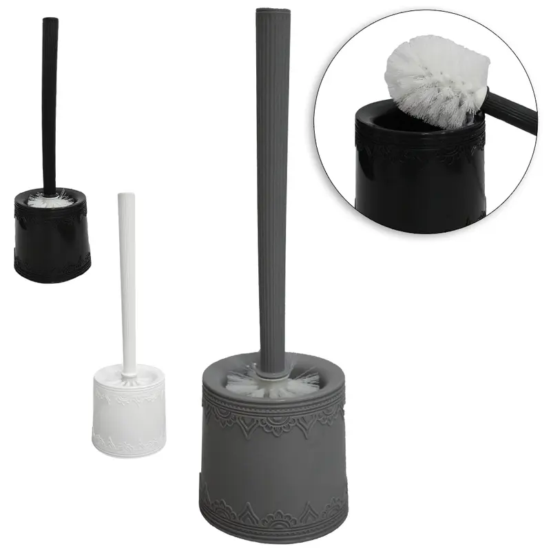 ESCOVA SANITARIA COM SUPORTE DE PLASTICO REDONDO CABO PLASTICO COLORS 40,5X12,5X11,5CM