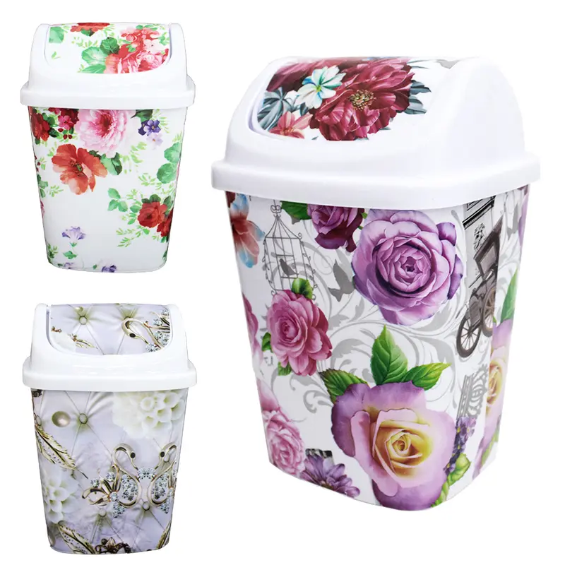 LIXEIRA DE MESA DE PLASTICO RETANGULAR COM TAMPA BASCULANTE