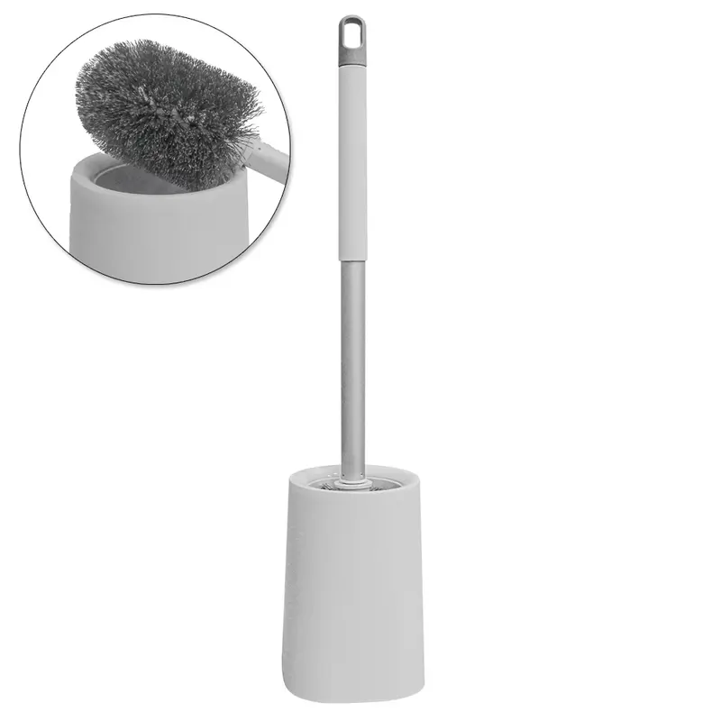 ESCOVA SANITARIA COM SUPORTE DE PLASTICO QUADRADO CABO ALUMINIO 52X11,5CM