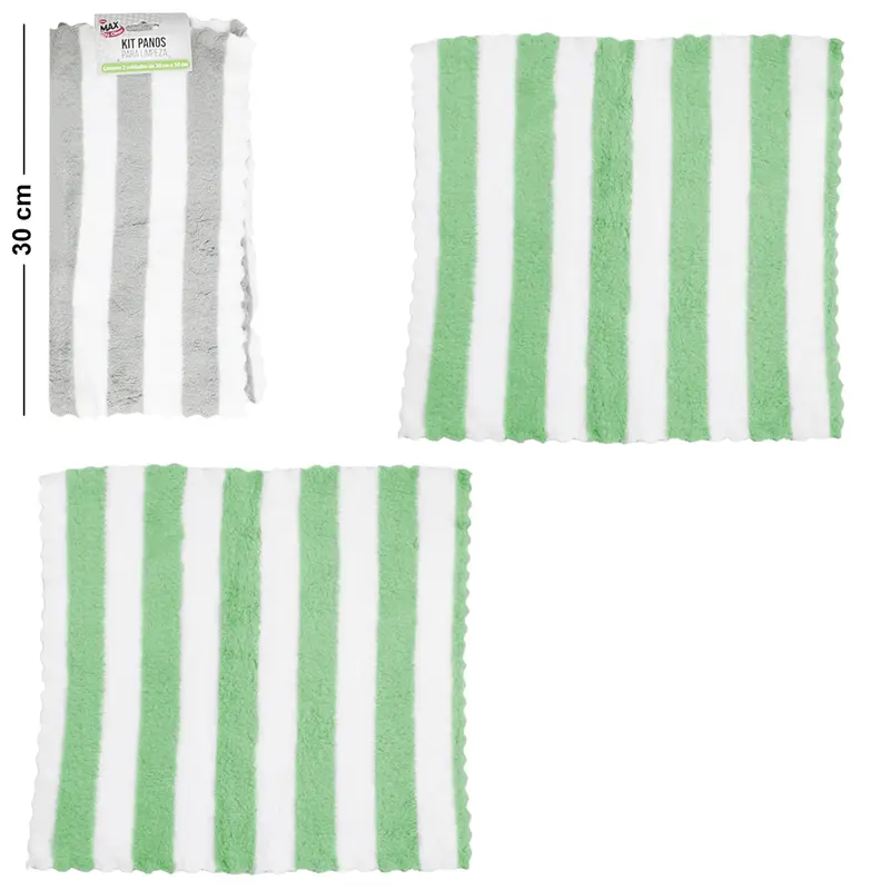 PANO DE LIMPEZA DE POLIESTER MULTIUSO MAX CLEAN COM 2 PECAS 30X30CM