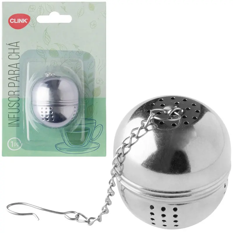 INFUSOR COADOR DE CHA DE INOX 4,5X4CM DE Ø NA CARTELA