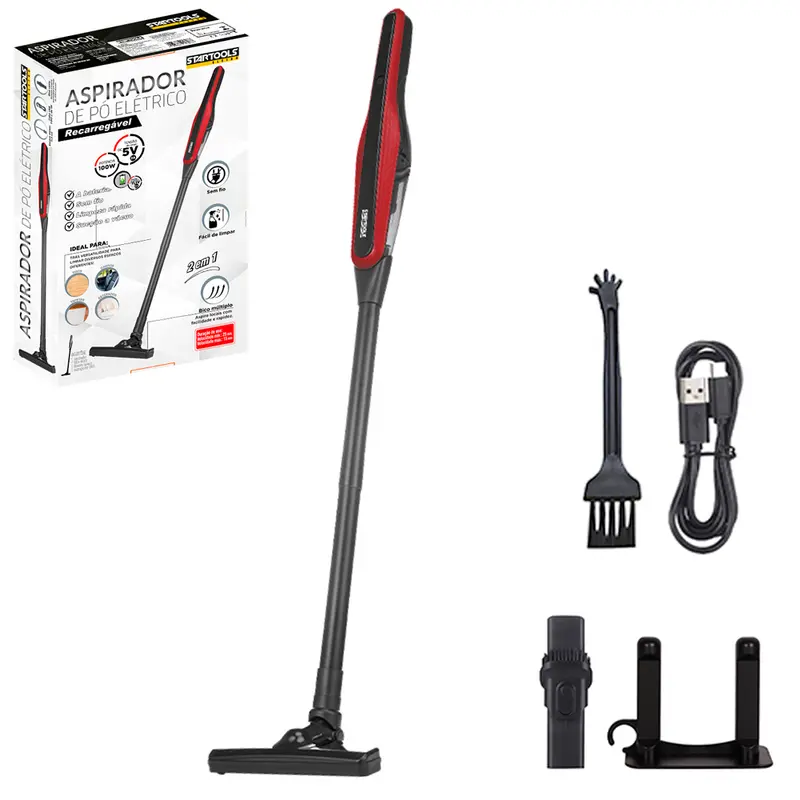 ASPIRADOR DE PO ELETRICO PORTATIL RECARREGAVEL 2 EM 1 5V 100W + BICO + ESCOVA E CABO USB
