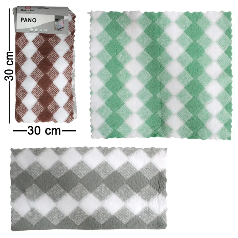 PANO DE LIMPEZA DE POLIESTER MULTIUSO COM 3 PECAS 30X30CM